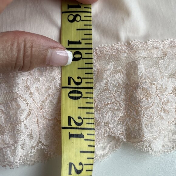 Vintage 70s Formfit Rogers Half Slip Pastel Pink Nylon Lace Size Short Small USA - Picture 8 of 8